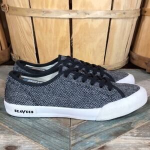 SeaVees Monterey Tweed Textile Gray Black Sneakers Shoes Womens Size 6